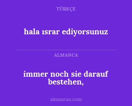 immer noch sie darauf bestehen, - hala ısrar ediyorsunuz
