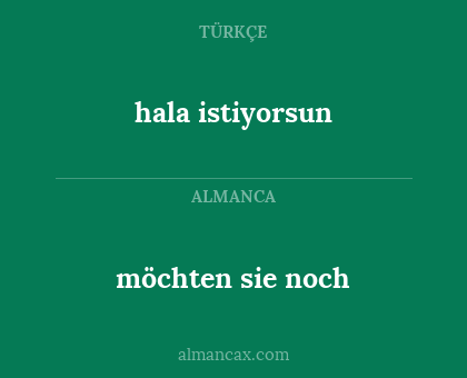 hala istiyorsun - möchten sie noch
