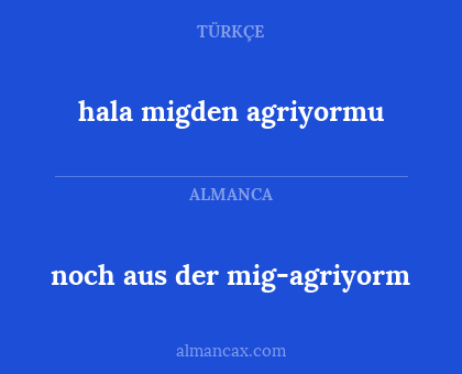 hala migden agriyormu - noch aus der mig-agriyorm