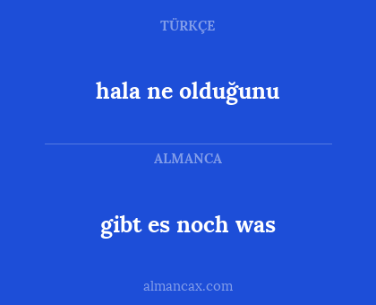 gibt es noch was - hala ne olduğunu