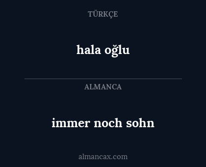 hala oğlu - immer noch sohn