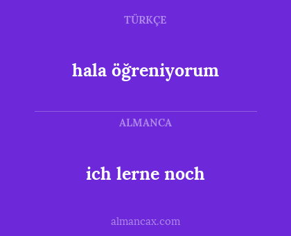 ich lerne noch - hala öğreniyorum