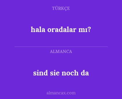 sind sie noch da - hala oradalar mı?