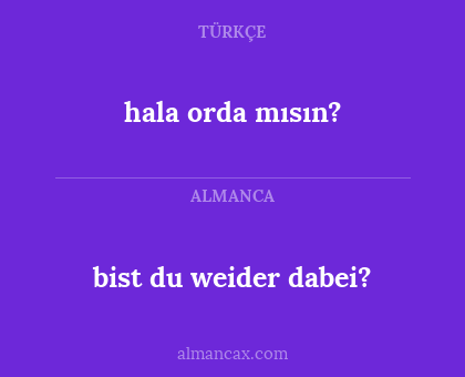 hala orda mısın? - bist du weider dabei?