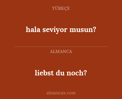 hala seviyor musun? - liebst du noch?