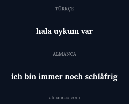 ich bin immer noch schläfrig - hala uykum var