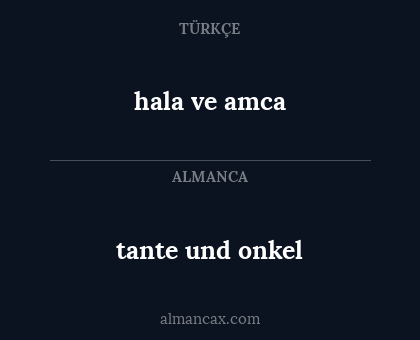 tante und onkel - hala ve amca
