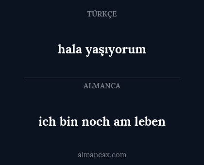 hala yaşıyorum - ich bin noch am leben