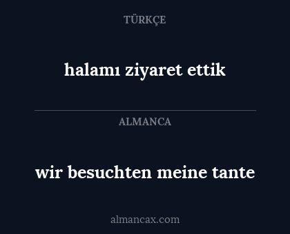 halamı ziyaret ettik - wir besuchten meine tante