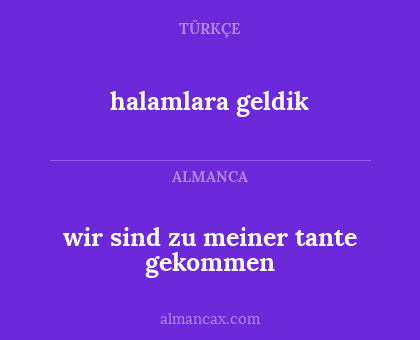 halamlara geldik - wir sind zu meiner tante gekommen