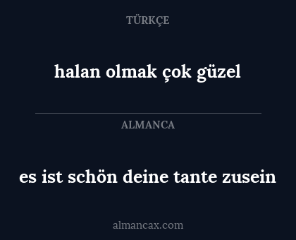 halan olmak çok güzel - es ist schön deine tante zusein