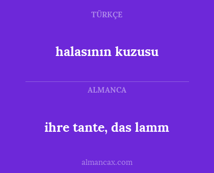 halasının kuzusu - ihre tante, das lamm