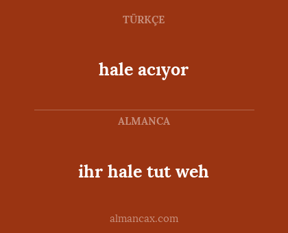 hale acıyor - ihr hale tut weh