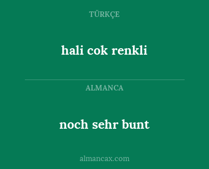 noch sehr bunt - hali cok renkli