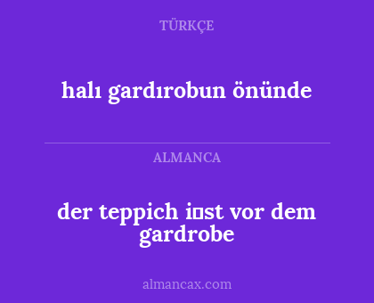 halı gardırobun önünde - der teppich i̇st vor dem gardrobe