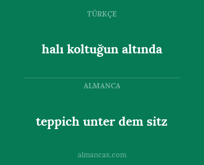 halı koltuğun altında - teppich unter dem sitz