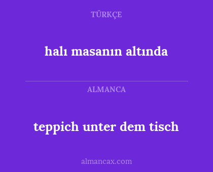 teppich unter dem tisch - halı masanın altında