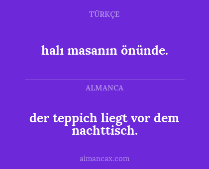halı masanın önünde. - der teppich liegt vor dem nachttisch.