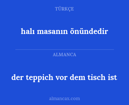 der teppich vor dem tisch ist - halı masanın önündedir