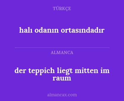 halı odanın ortasındadır - der teppich liegt mitten im raum