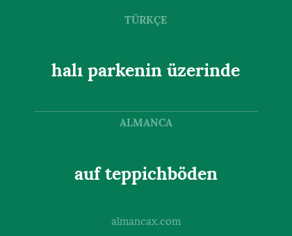 auf teppichböden - halı parkenin üzerinde