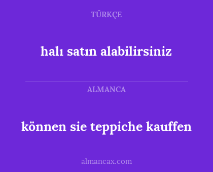 können sie teppiche kauffen - halı satın alabilirsiniz
