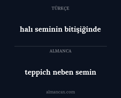 teppich neben semin - halı seminin bitişiğinde