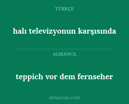 teppich vor dem fernseher - halı televizyonun karşısında