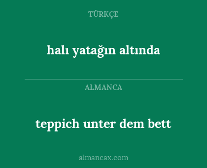 teppich unter dem bett - halı yatağın altında