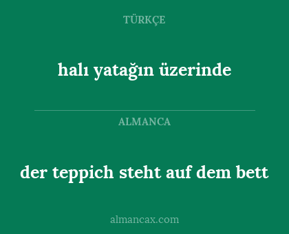 halı yatağın üzerinde - der teppich steht auf dem bett