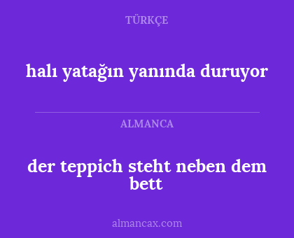 halı yatağın yanında duruyor - der teppich steht neben dem bett