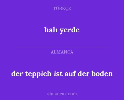 halı yerde - der teppich ist auf der boden