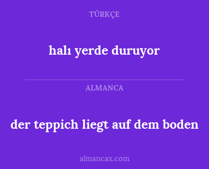 halı yerde duruyor - der teppich liegt auf dem boden