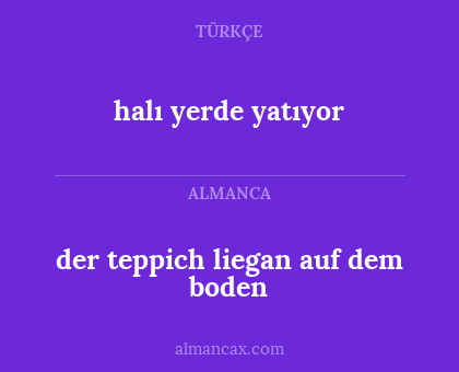 der teppich liegan auf dem boden - halı yerde yatıyor