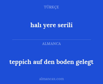 halı yere serili - teppich auf den boden gelegt