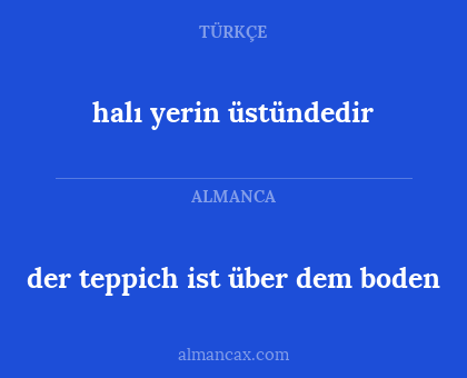 halı yerin üstündedir - der teppich ist über dem boden