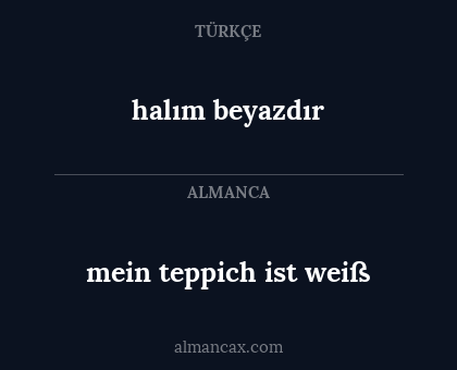 halım beyazdır - mein teppich ist weiß