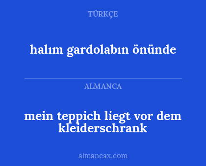 mein teppich liegt vor dem kleiderschrank - halım gardolabın önünde