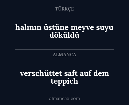 halının üstüne meyve suyu döküldü - verschüttet saft auf dem teppich