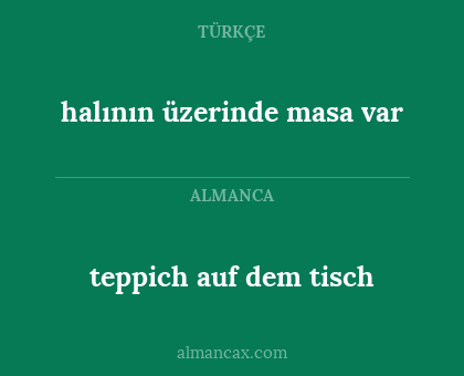 halının üzerinde masa var - teppich auf dem tisch