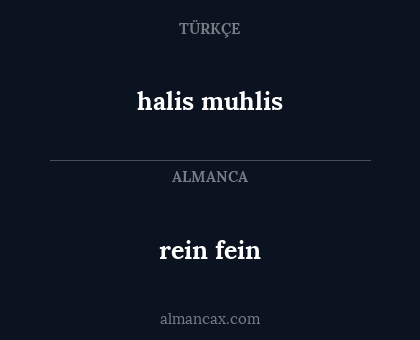 halis muhlis - rein fein
