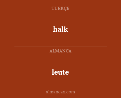 leute - halk