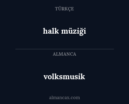 halk müziği - volksmusik