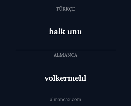 volkermehl - halk unu
