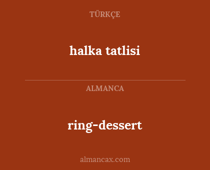 ring-dessert - halka tatlisi