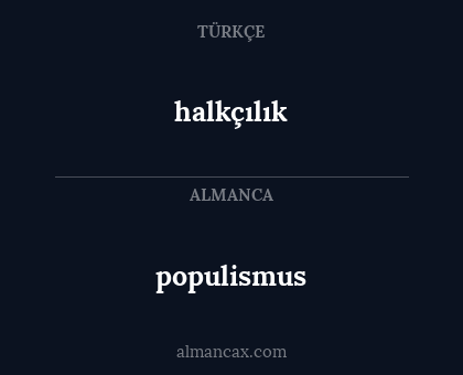 halkçılık - populismus