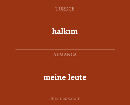 meine leute - halkım