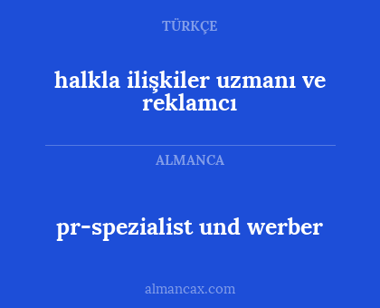 halkla ilişkiler uzmanı ve reklamcı - pr-spezialist und werber