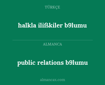 public relations b9lumu - halkla ilißkiler b9lumu