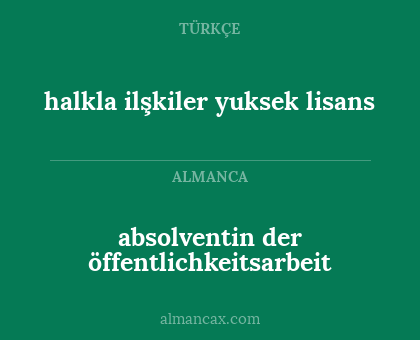 absolventin der öffentlichkeitsarbeit - halkla ilşkiler yuksek lisans